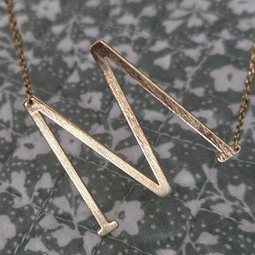 Anthropologie Gold Initial Necklace